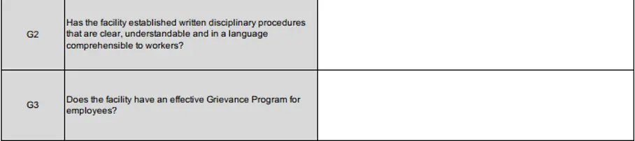 ESG audit checklist