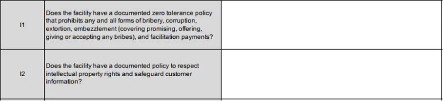 ESG audit checklist